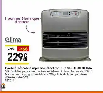Weldom Poêle à Pétrole à Injection électronique Sre4033 Qlima offre