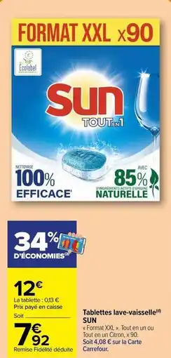 Carrefour Market Sun - tablettes lave-vaisselle offre