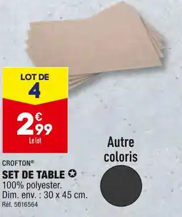 ALDI CROFTON SET DE TABLE offre