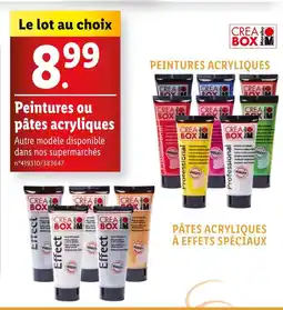 Lidl CREA BOX Peintures ou pâtes acryliques offre