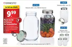 Lidl ERNESTO Bocal ou lot de bocaux de fermentation offre