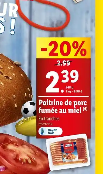 Lidl MCENNEDY Poitrine de porc fumée au miel offre