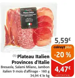 Colruyt Plateau Italien Provinces d'Italie offre