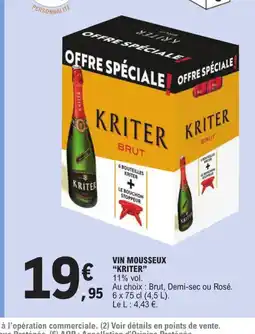 E.Leclerc VIN MOUSSEUX "KRITER" offre