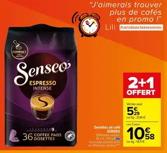 Carrefour Dosettes de café offre