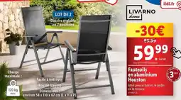 Lidl Livarno - fauteuils en aluminium houston home offre