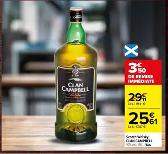 Carrefour Scotch whisky CLAN CAMPBELL offre