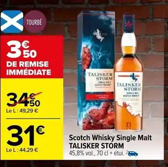 Carrefour Scotch whisky single malt TALISKER STORM offre