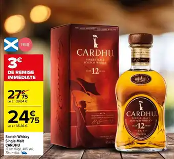 Scotch whisky single malt CARDHU