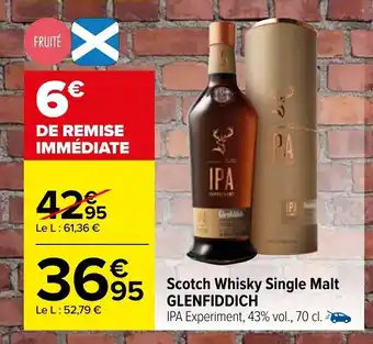 Carrefour Scotch whisky single malt GLENFIDDICH offre