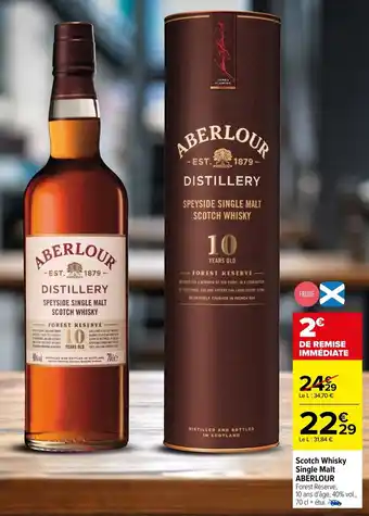 Carrefour Scotch whisky single malt ABERLOUR offre