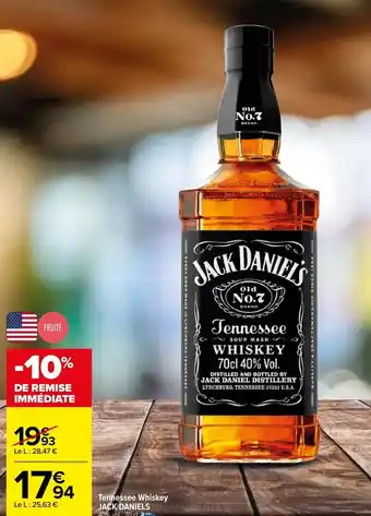 Carrefour Tennessee whiskey JACK DANIELS offre