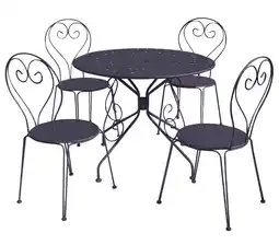 Jardiland Ensemble table et chaises de jardin - 4 places - Anthracite en Acier - CASABLANCA offre