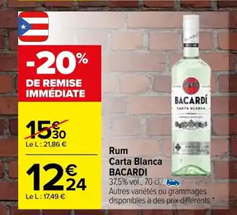 Rum carte blanca BACARDI