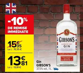 Carrefour Gin GIBSON'S offre