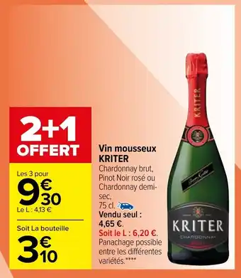 Carrefour Vin mousseux KRITER offre