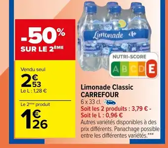Carrefour Limonade classic CARREFOUR offre