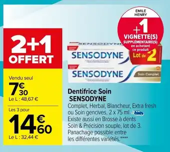 Carrefour Dentifrice soin SENSODYNE offre