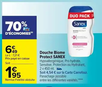 Carrefour Douche biome protect SANEX offre