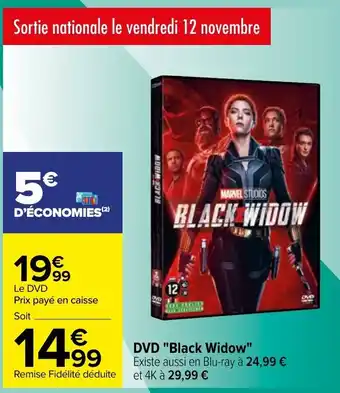 Carrefour DVD "black widow" offre