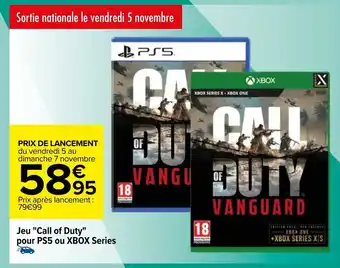 Carrefour Jeu "call of duty" pour PS5 ou XBOX series offre