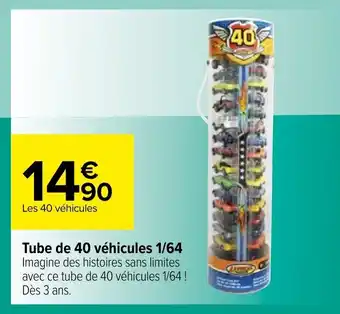 Carrefour Tube de 40 véhicules 1/64 offre