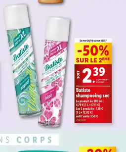Lidl Batiste shampooing sec offre