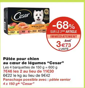 Monoprix Cesar Pâtée pour chien au cœur de légumes offre
