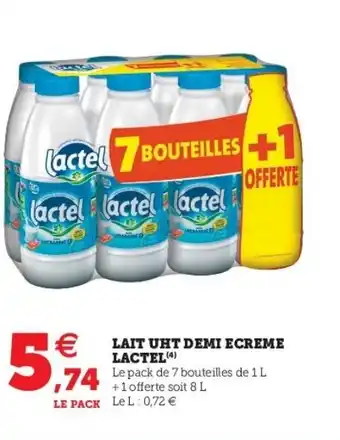 Hyper U Lait UHT Demo Ecreme Lactel offre