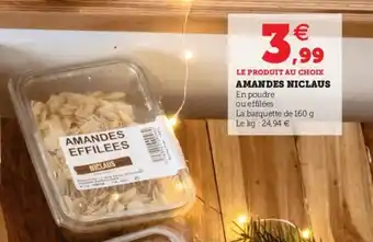 Hyper U Amandes Niclaus offre
