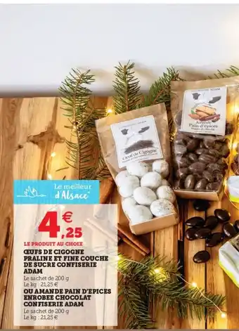 Hyper U Oeufs De Cigogne Praline Et Fine Couche De Sucre Confiserie Adam offre