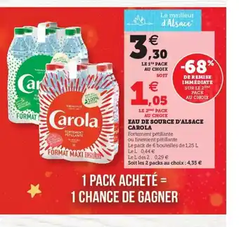 Hyper U Eau De Source D'Alsace Carola offre