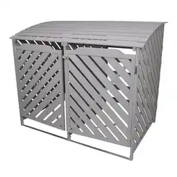 E.Leclerc Cache Poubelle Gris Cérusé Abri Poubelle Extérieur Bois de Sapin Rangement Verrouillable Jardin offre