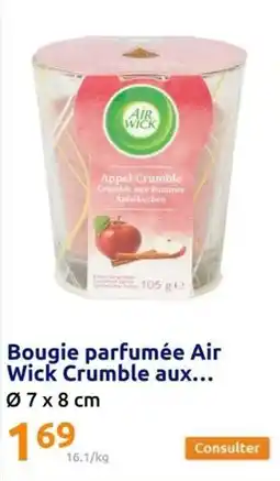 Action Air wick - bougie parfumée crumble aux offre