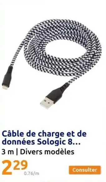 Action Câble de charge et de données sologic 8 offre