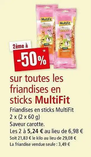 Maxi Zoo Friandises En Sticks Multifit offre