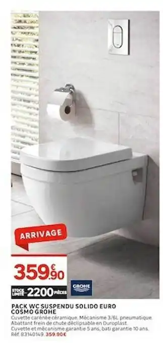 Leroy Merlin Pack Wc Suspendu Solido Euro Cosmo Grohe offre