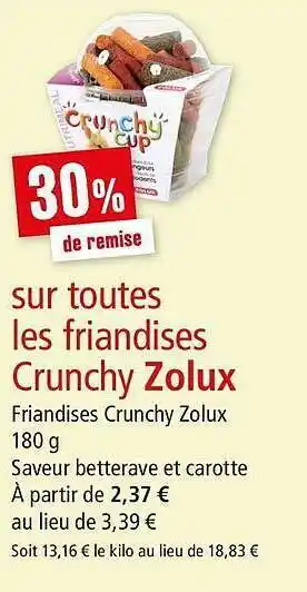 Maxi Zoo Friandises Crunchy Zolux offre