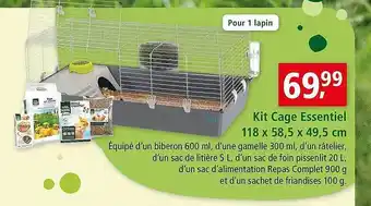 Maxi Zoo Kit Cage Essentiel 118 X 58,5 X 49,5 Cm offre