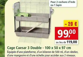 Cage Caesar 3 Double - 100 X 50 X 97 Cm