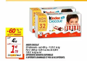 Netto Kinder Chocolat offre