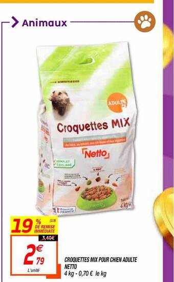 Netto Croquettes Mix Pour Chien Adulte Netto offre