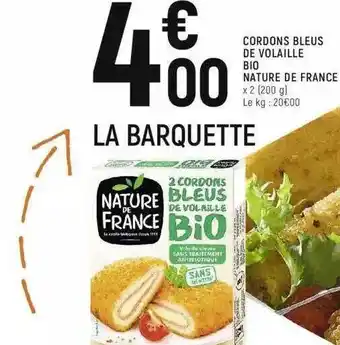 Spar Cordons Bleus De Volaille Bio Nature De France offre