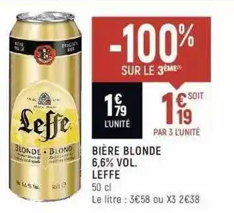 Spar Bière Blonde 6,6% Vol. Leffe offre