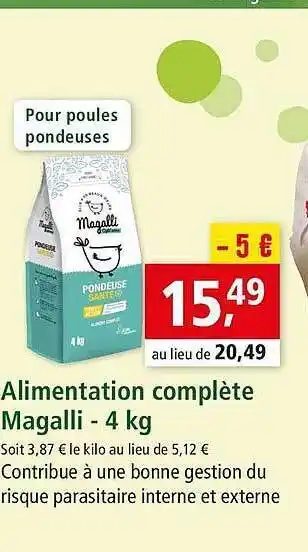 Maxi Zoo Alimentation Complète Magalli - 4 Kg offre