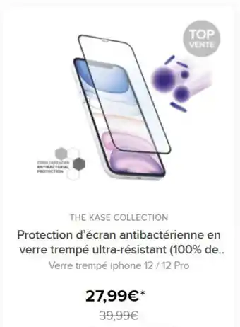 The Kase Protection D'écran Antibactérienne En Verre Trempé Ultra-Resistant offre