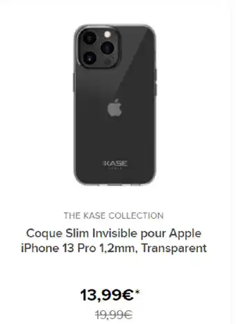 The Kase Coque Slim Invisible Pour Apple iPhone 13 Pro 1,2mm, Transparent offre