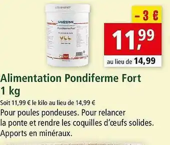 Maxi Zoo Alimentation Pondiferme Fort 1 Kg offre