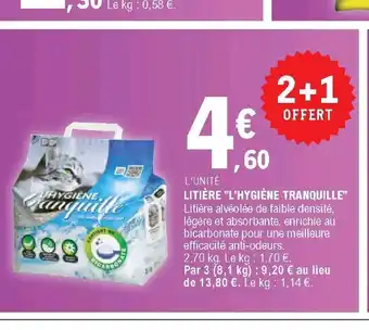 E.Leclerc Litière L"Hygiène Tranquille offre