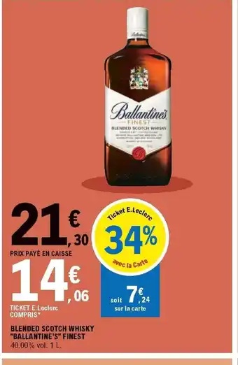 E.Leclerc Blended Scotch Whisky "Ballantine's" Finest offre